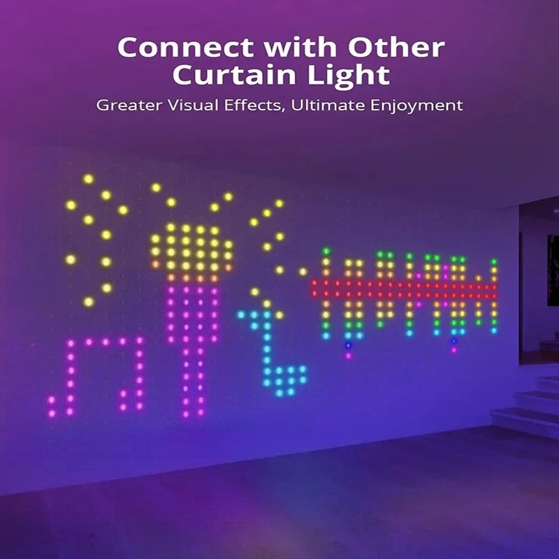 Smart Curtain String Lights – Bluetooth APP Control Christmas Fairy Lights for Weddings, Parties, and DIY Picture