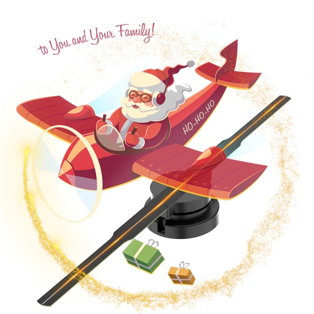 Wifi Hologram Projector Fan – Remote Control and LED Display for Holographic Advertising