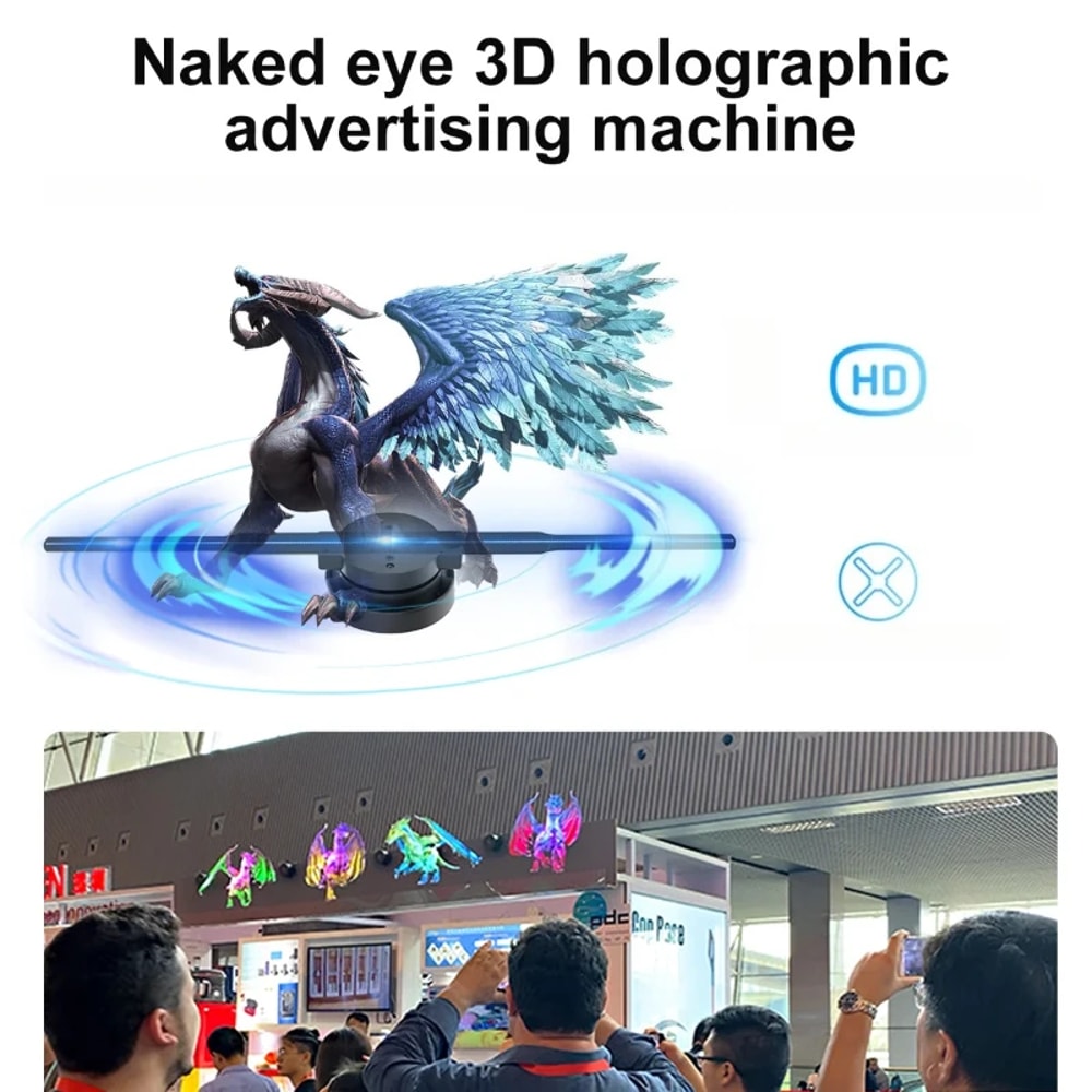Wifi Hologram Projector Fan – Remote Control and LED Display for Holographic Advertising