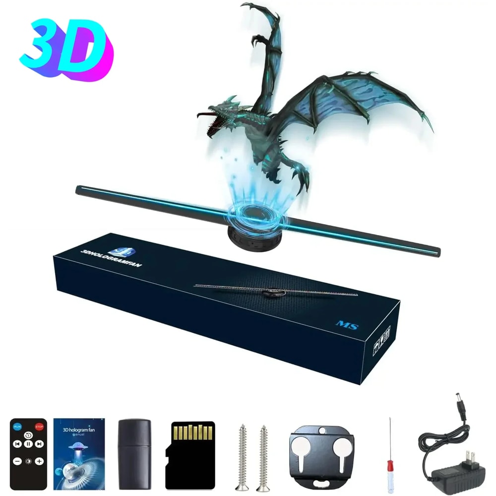 42CM 3D Hologram Fan HD Holographic Projector for Stores & Parties