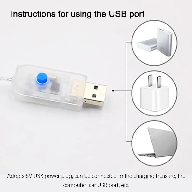 Santa Claus Climbing Ladder String Lights – Modes USB LED Lamp for Christmas Tree & Garden