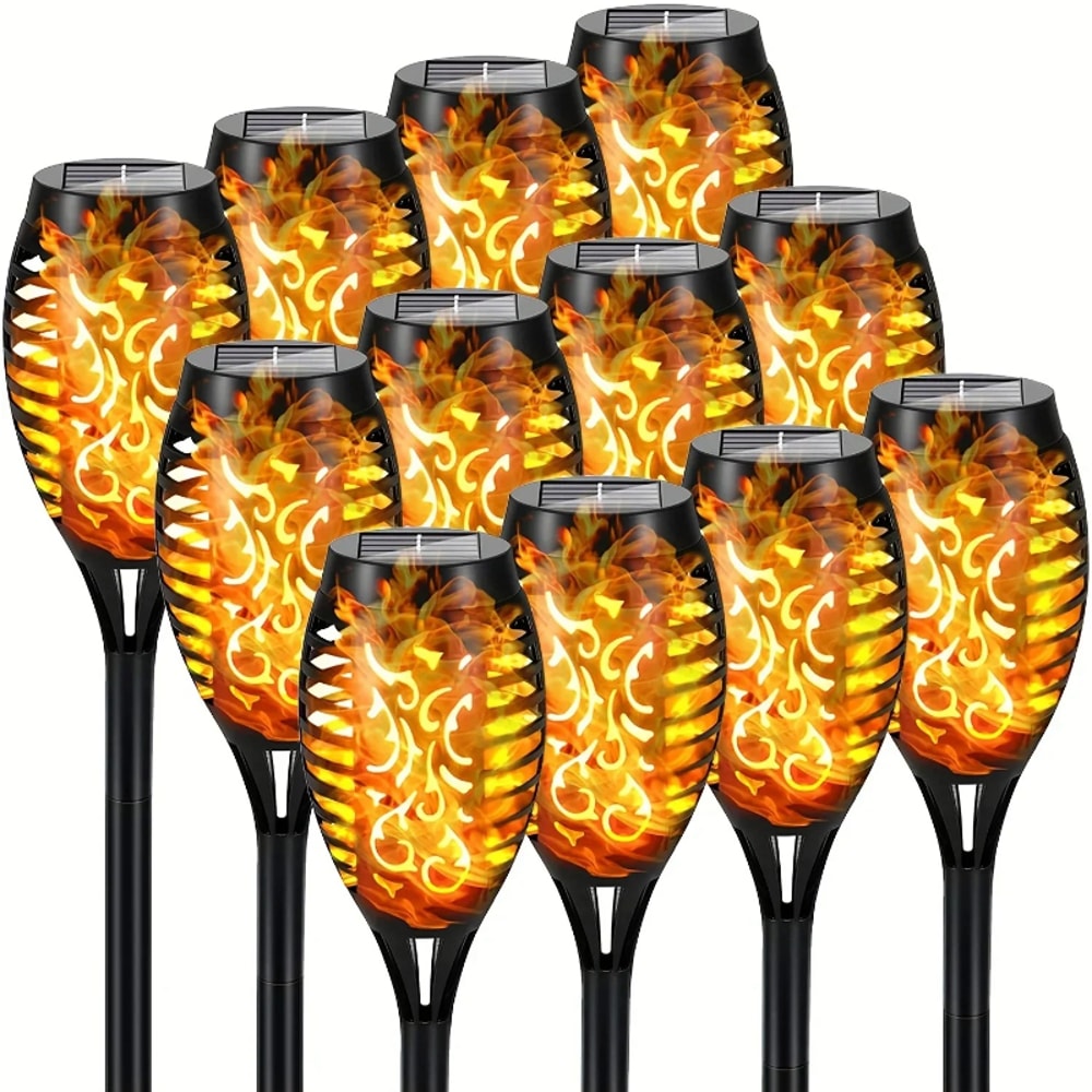 Solar Flame Lights Outdoor Waterproof LED Torches For Garden Yard Perfect For Halloween Decoration 2