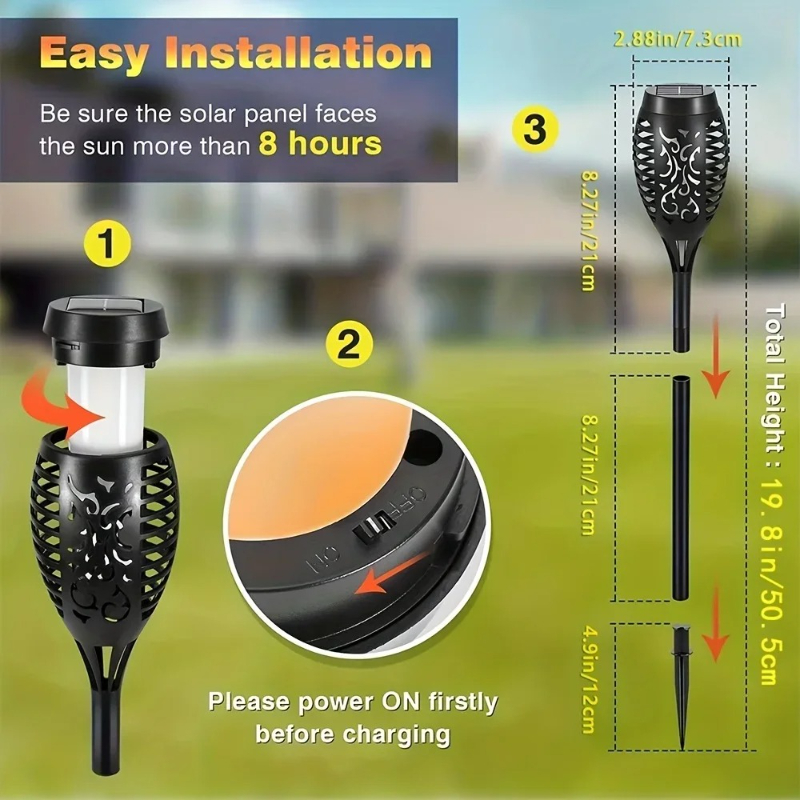 Solar Flame Lights Outdoor Waterproof LED Torches For Garden Yard Perfect For Halloween Decoration 3