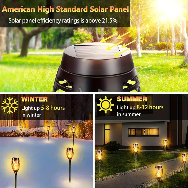 Solar Flame Lights Outdoor Waterproof LED Torches For Garden Yard Perfect For Halloween Decoration 4