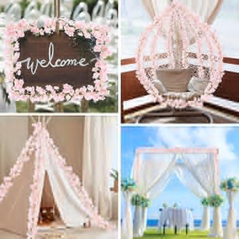 Cherry Blossom Fairy Light Garland LED Artificial Flower Vines for Bedroom, Wedding & Holiday Decoration