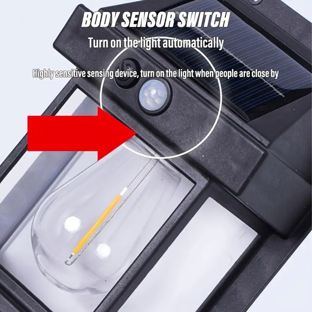 Solar Wall Lights With Motion Sensor Lantern For Outdoor Courtyards Porches And Decks 2