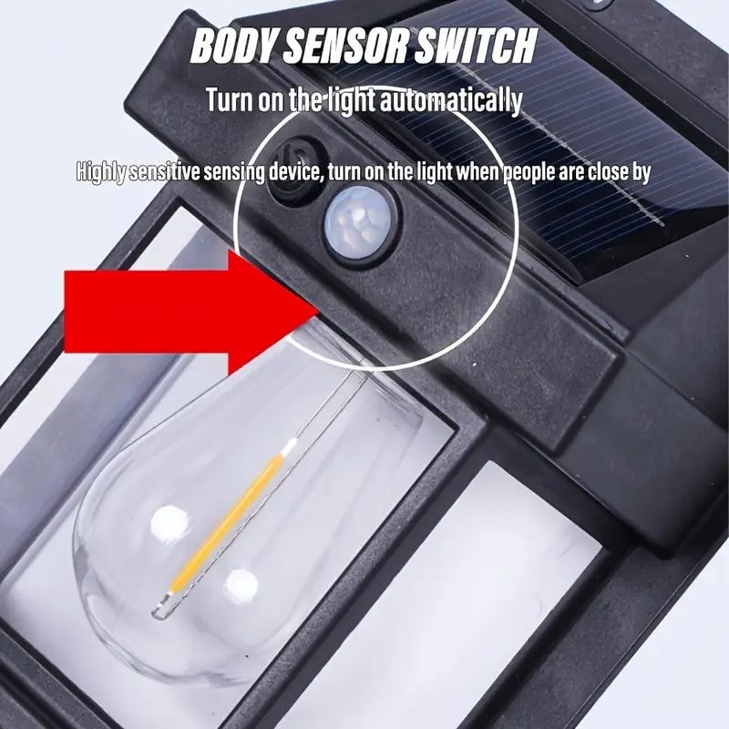 Solar Wall Lights With Motion Sensor Lantern For Outdoor Courtyards Porches And Decks 2