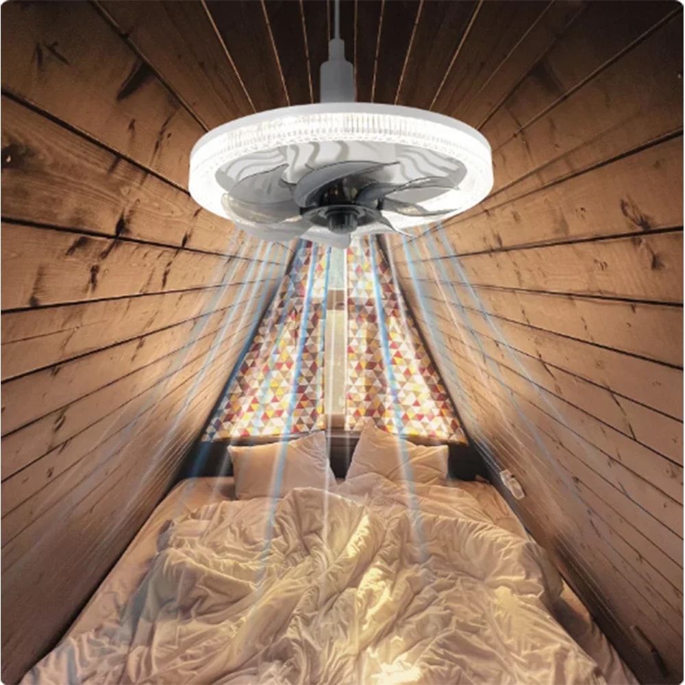 Smart Remote Control Ceiling Fan With LED Lighting Converter Base For Living Room 1