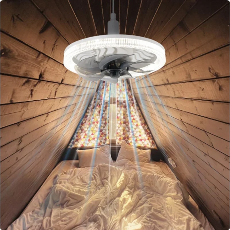Smart Remote Control Ceiling Fan With LED Lighting Converter Base For Living Room 1