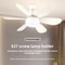 LED Ceiling Fan With Light RemoteControlled Screw Ceiling Fan For Bedroom Garage And Kitchen 0