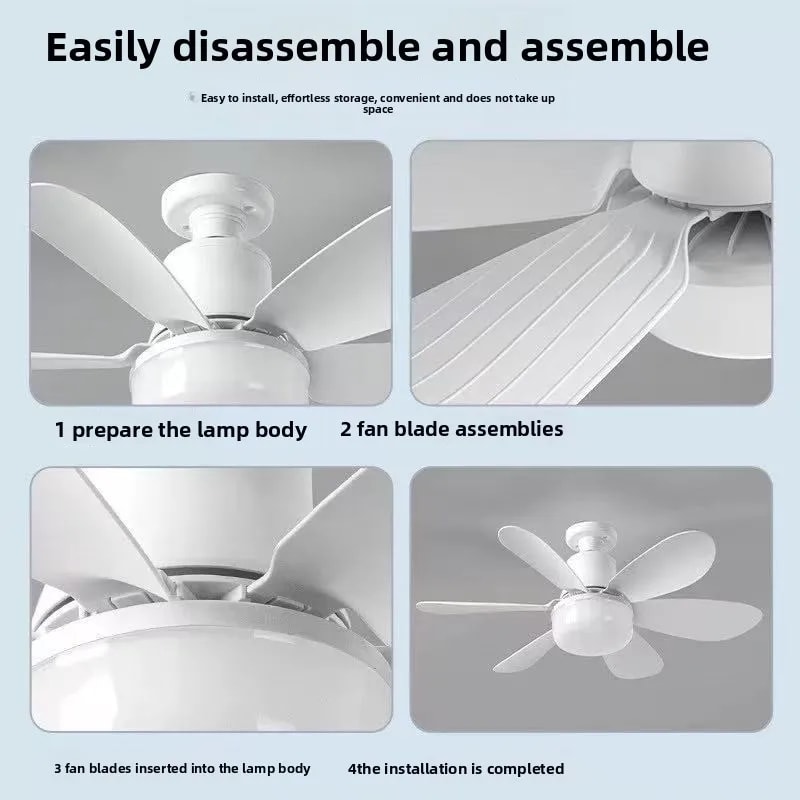 LED Ceiling Fan With Light RemoteControlled Screw Ceiling Fan For Bedroom Garage And Kitchen 1