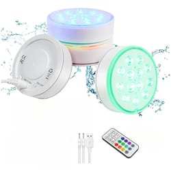 rechargeable submersible led pool lights with remote rf - ip68 waterproof underwater lights for inground pool decor