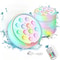 Rechargeable Submersible LED Pool Lights with Remote RF - IP68 Waterproof Underwater Lights for Inground Pool Decor