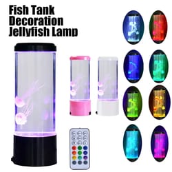 jellyfish aquarium lamp with led color changing remote control | colors night light & home decor
