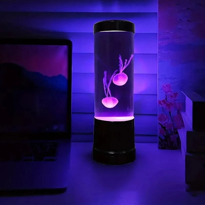 Jellyfish Aquarium Lamp With LED Color Changing Remote Control Colors Night Light Home Decor 2