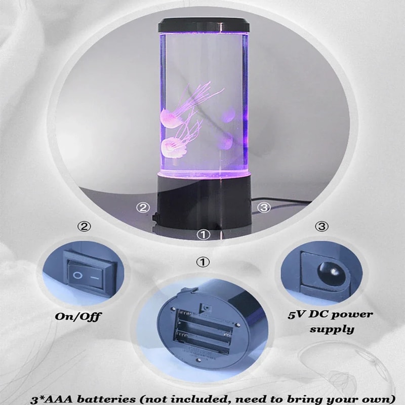 Jellyfish Aquarium Lamp With LED Color Changing Remote Control Colors Night Light Home Decor 4