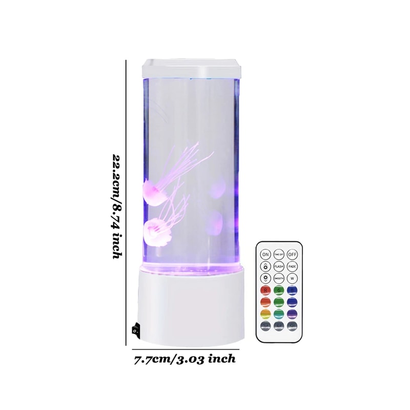 Jellyfish Aquarium Lamp With LED Color Changing Remote Control Colors Night Light Home Decor 7