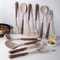 Premium Silicone Kitchen Utensils Set With Goldplated Wood Grain Handles Spatula Spoons Cooking To 1