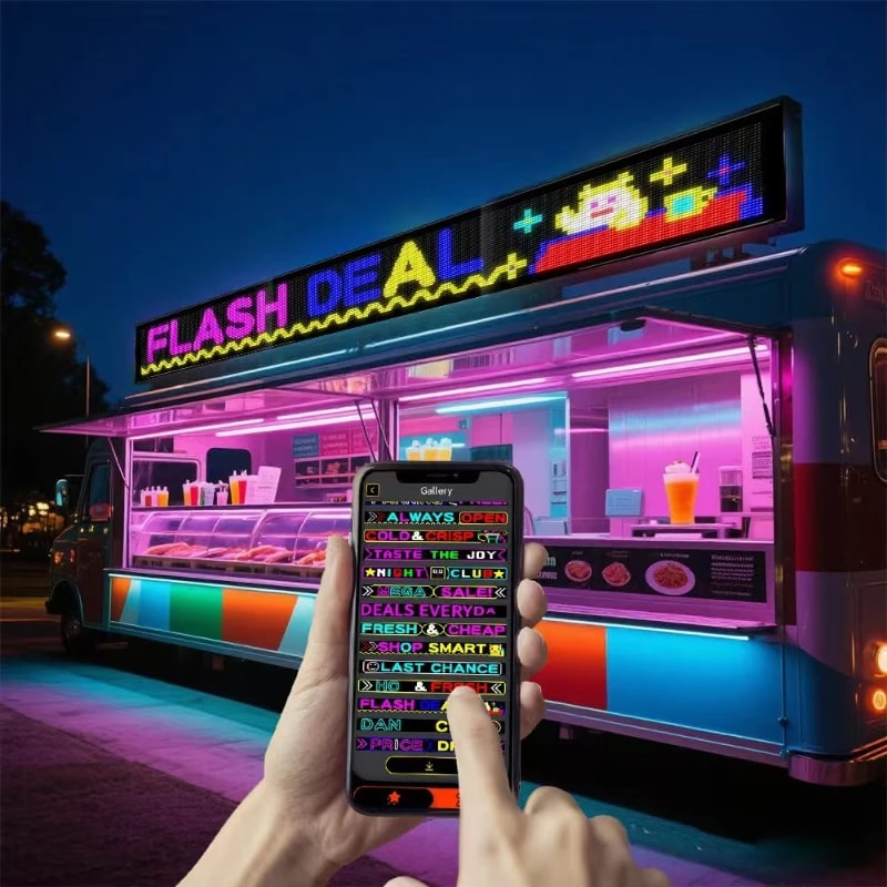 Programmable LED Matrix Display Panel with Bluetooth App for Store Advertising