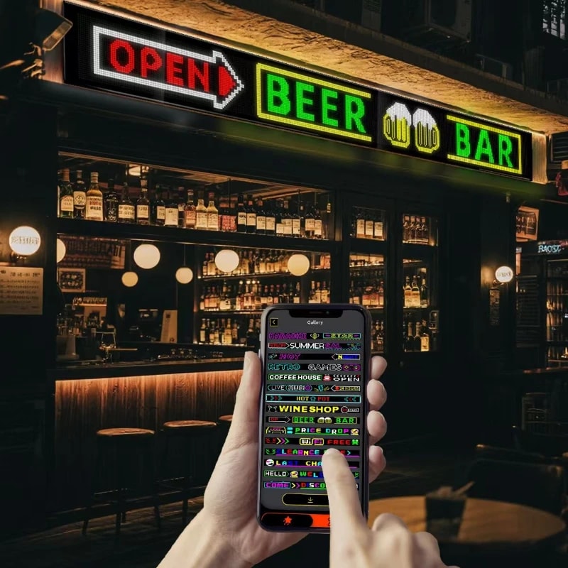 Programmable LED Matrix Display Panel with Bluetooth App for Store Advertising