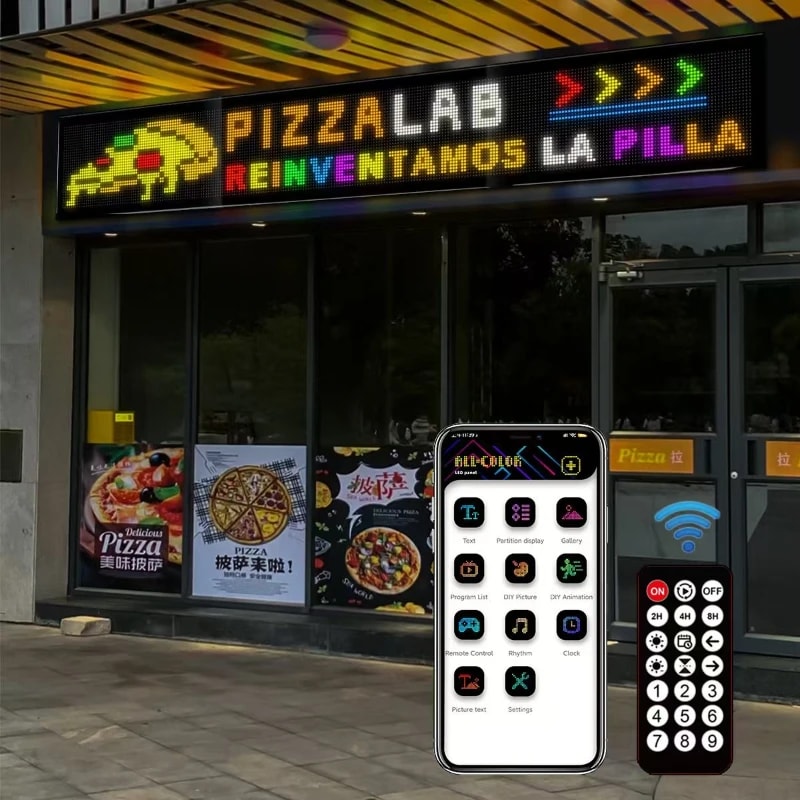Programmable LED Matrix Display Panel with Bluetooth App for Store Advertising
