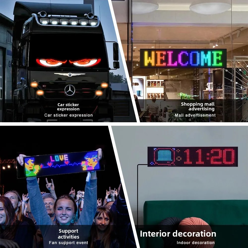 Programmable LED Matrix Display Panel with Bluetooth App for Store Advertising