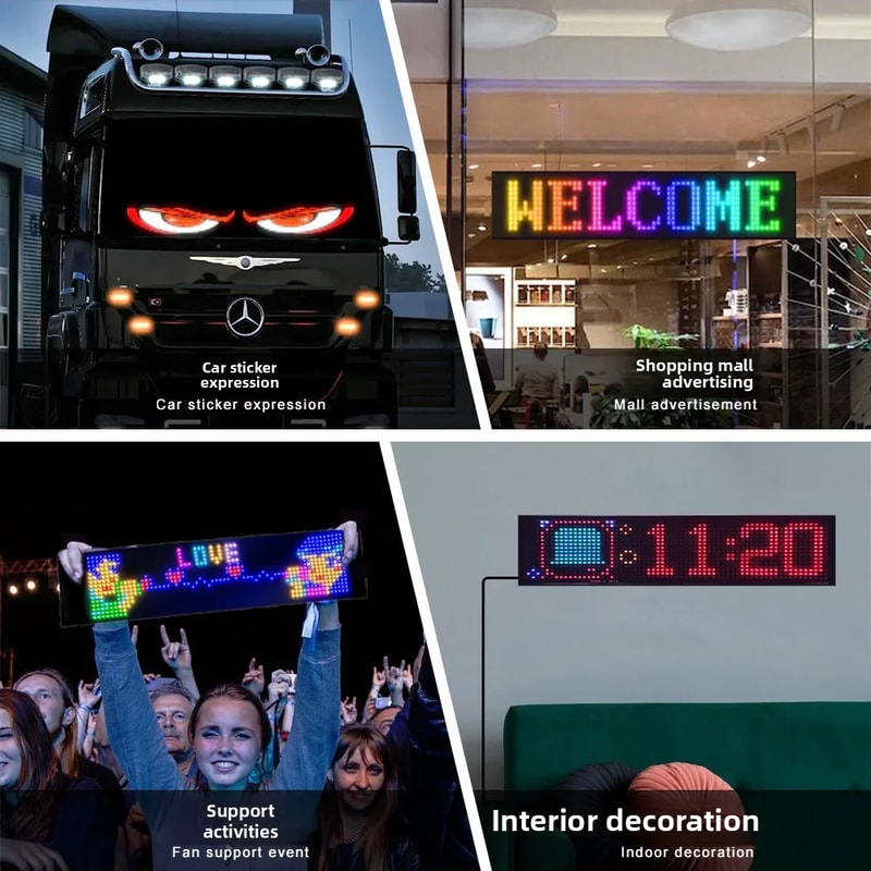 Programmable LED Matrix Display Panel with Bluetooth App for Store Advertising