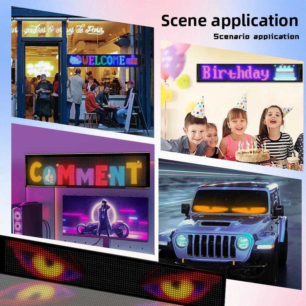 Programmable LED Matrix Display Panel with Bluetooth App for Store Advertising