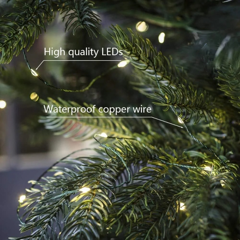 Fairy String Lights Christmas Garland – Waterproof Outdoor Decor Lights with Remote for Tree, Wedding, Street, and Party