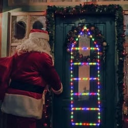 climbing santa led ladder lights for christmas decor – holiday wall window xmas light