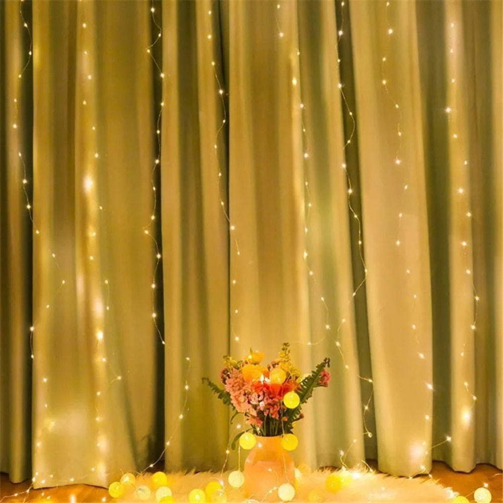 LED Curtain Lights with Remote Control – USB Powered Holiday Christmas Decorations for Home, Wedding & Party