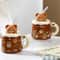 Creative Bear Ceramic Mug With Lid Straw Large Capacity Coffee Cup For Breakfast Milk 2