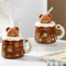 Creative Bear Ceramic Mug With Lid Straw Large Capacity Coffee Cup For Breakfast Milk 2