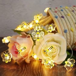 battery-operated bee string lights – decorative lights for bedroom, patio, wedding & xmas decor