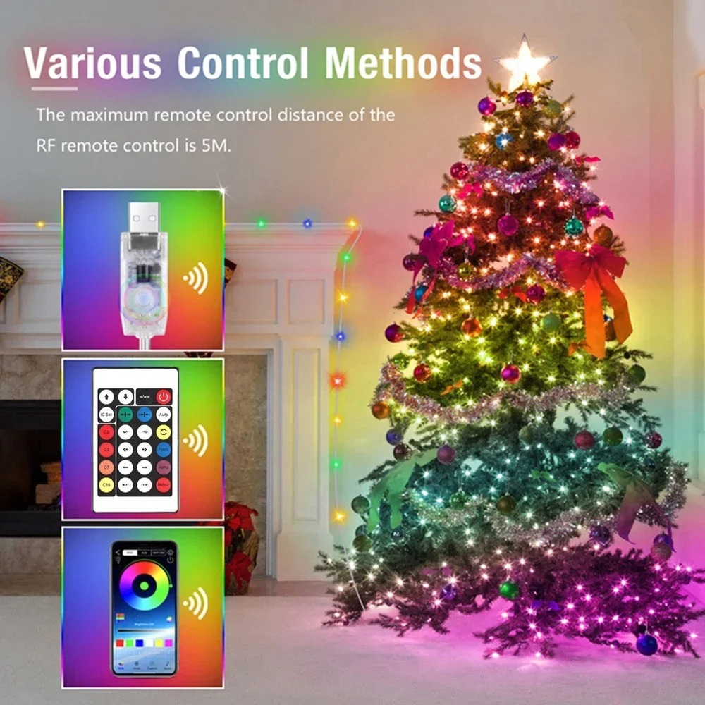 String LED Bluetooth Fairy Lights Dreamcolor RGB DIY Party Christmas Tree Lights Wedding Decor Garl 0