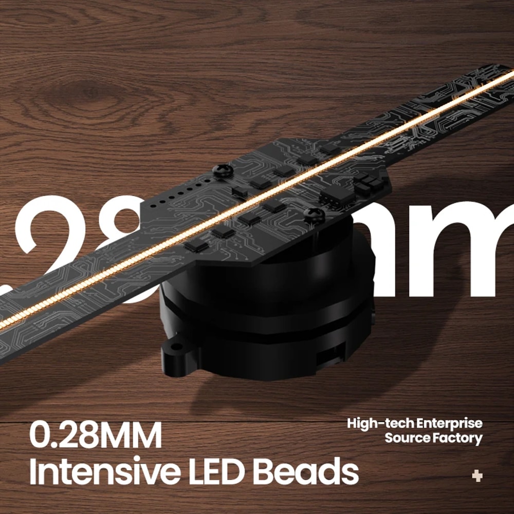 Custom Logo LED Display Hologram Fan Projector - Transparent Display for Halloween & Christmas