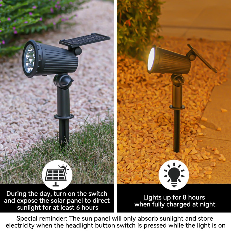 Outdoor LED Solar Spotlight – Adjustable Brightness & Waterproof Garden Light