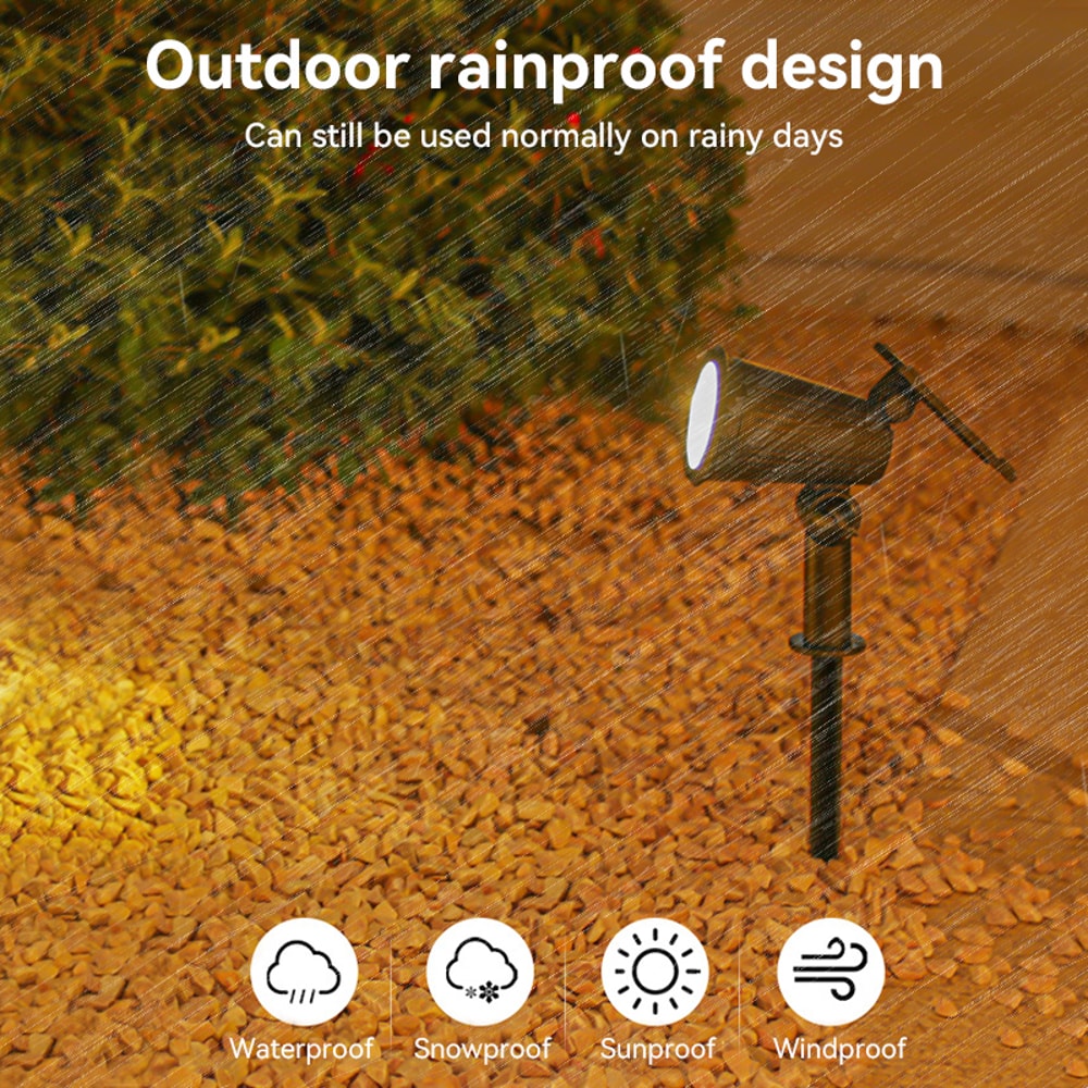 Outdoor LED Solar Spotlight – Adjustable Brightness & Waterproof Garden Light