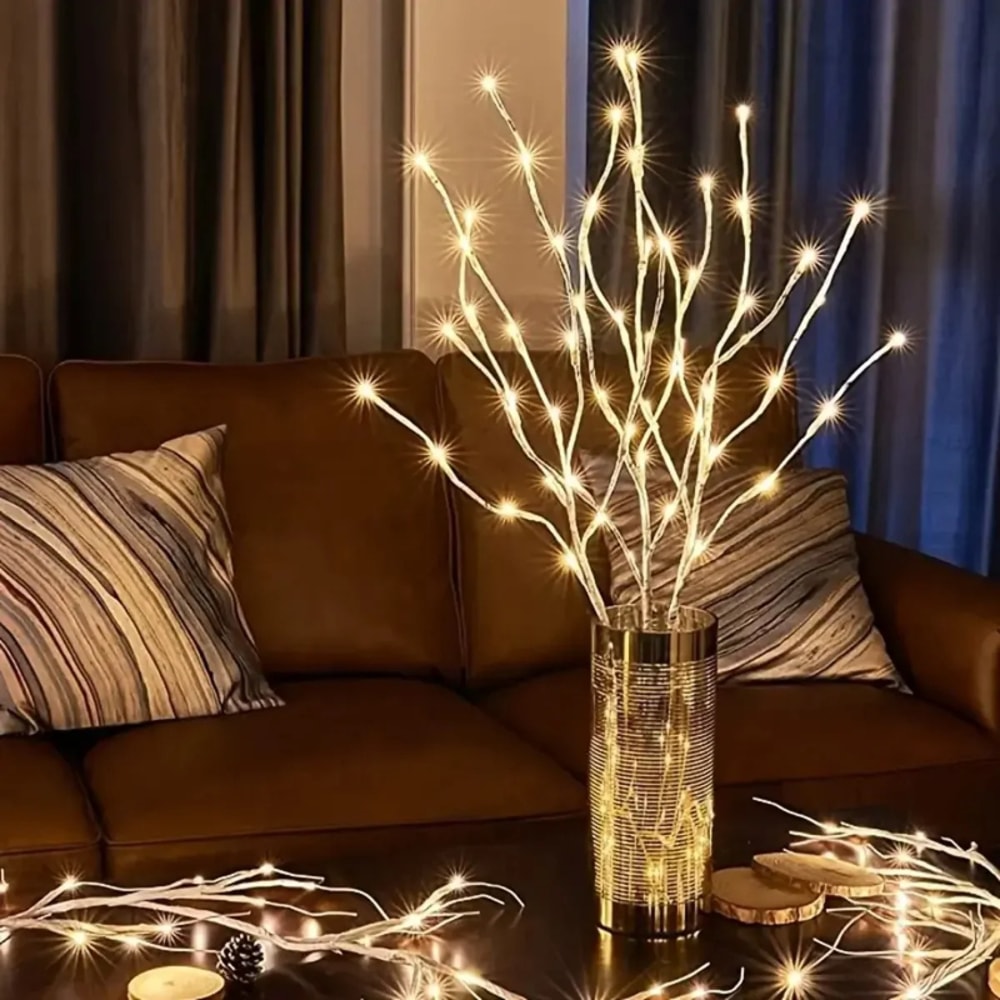 White Birch Branch LED Twig Lights Battery Operated Festive Lights For Christmas Weddings Outdoor 4