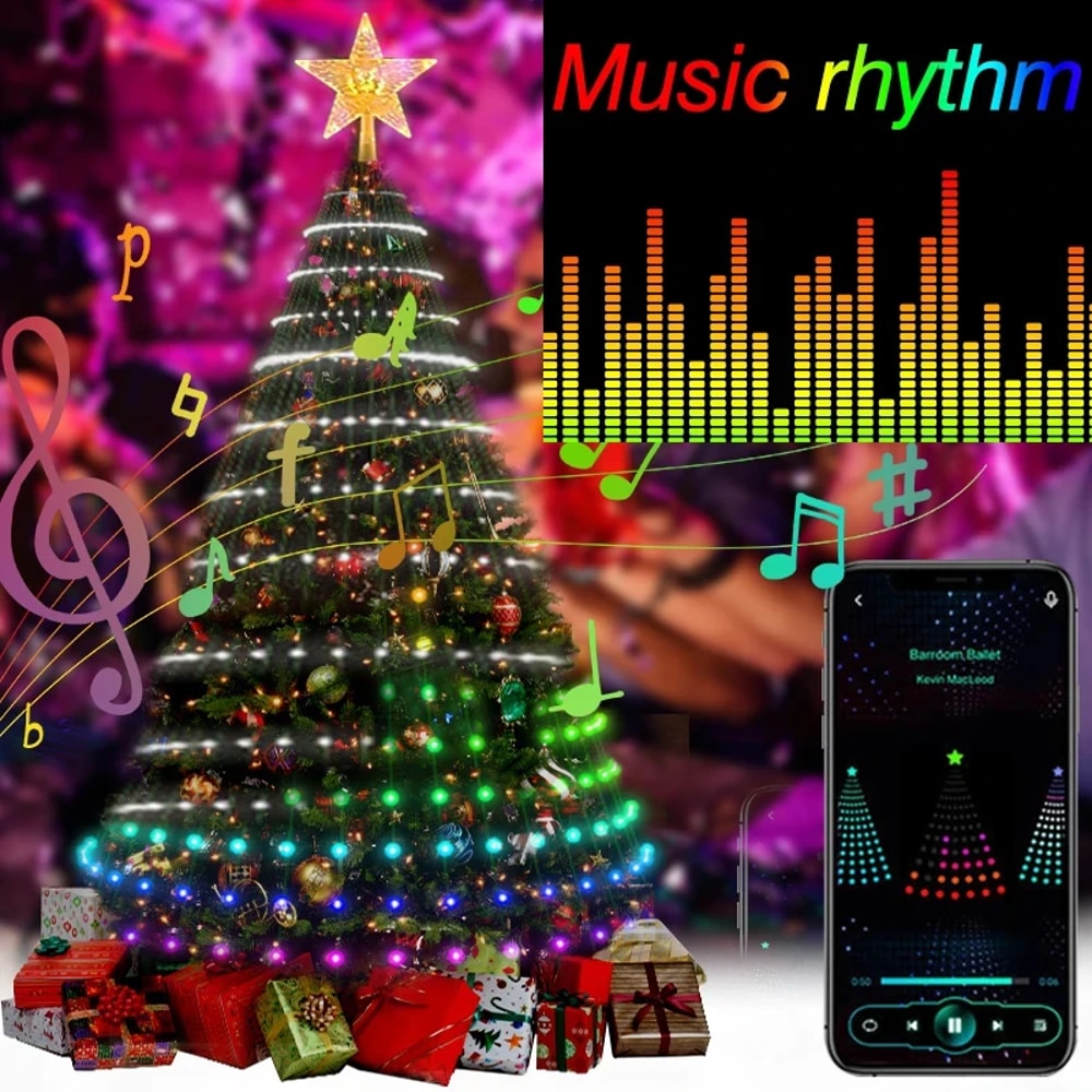 Bluetooth RGB Christmas Tree Lights DIY LED String Light With IC Control 2