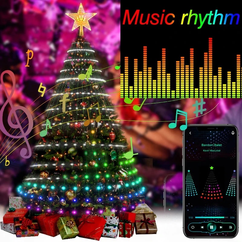 Bluetooth RGB Christmas Tree Lights DIY LED String Light With IC Control 2