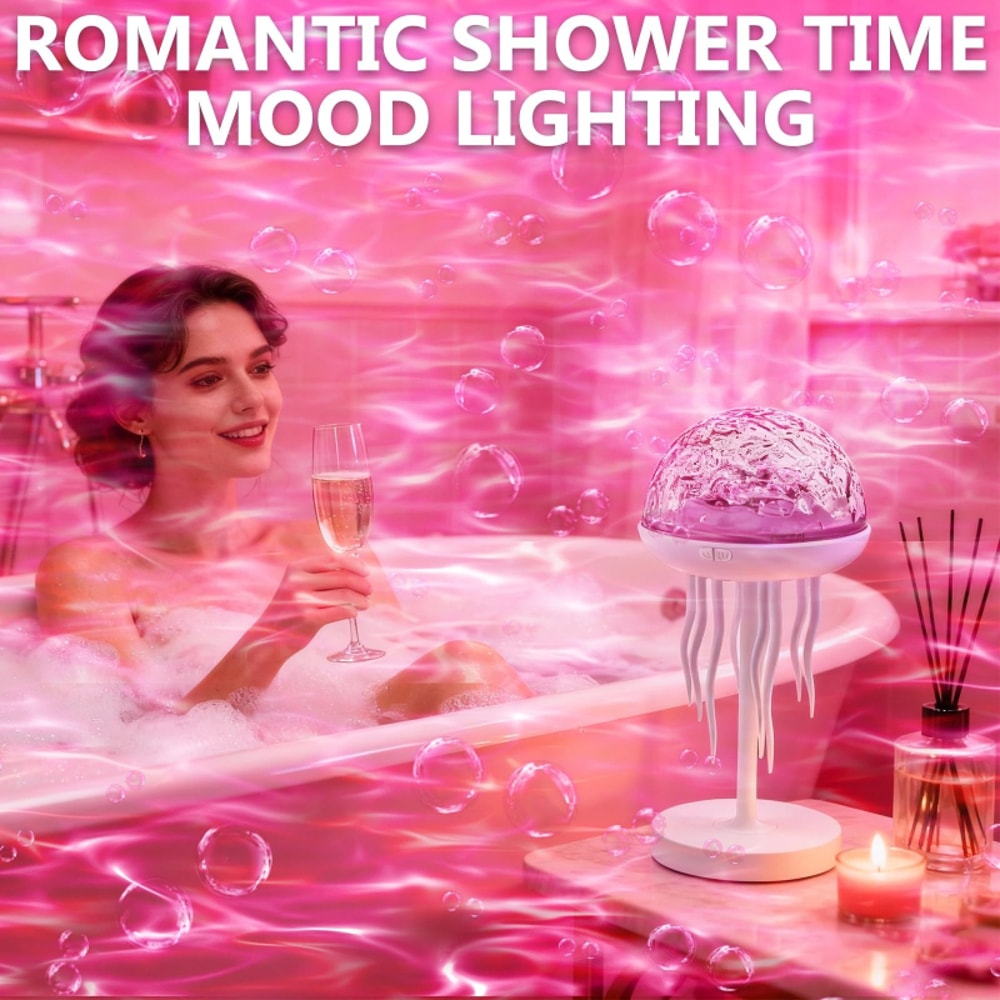 Degree Rotating Jellyfish Projection Night Light with Intelligent Color Atmosphere & Remote Control – Creative