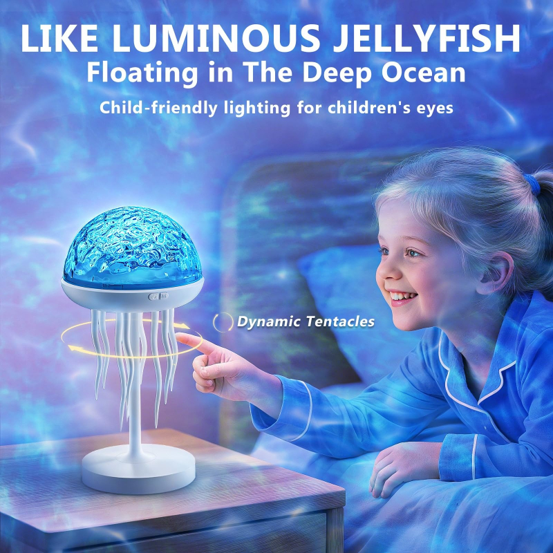 Degree Rotating Jellyfish Projection Night Light with Intelligent Color Atmosphere & Remote Control – Creative