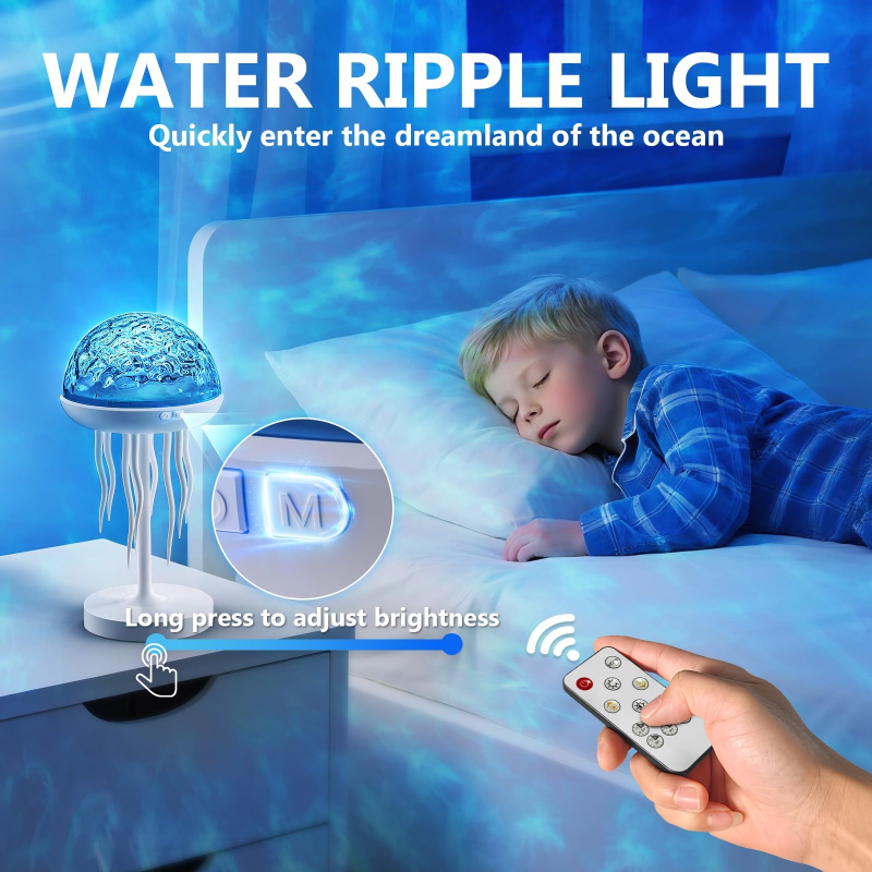 Degree Rotating Jellyfish Projection Night Light with Intelligent Color Atmosphere & Remote Control – Creative