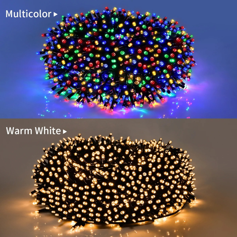 Outdoor Solar String Fairy Lights – Waterproof Garland with Large Solar Panel for Fast Charging, Ideal for Christmas