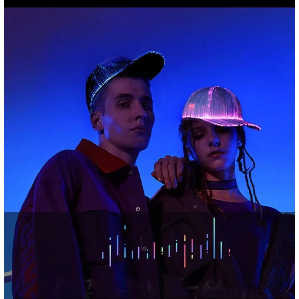 Men Women LED Fiber Optic Baseball Cap –Colors USB Charging Light Up Hat for Night Running & Hip Hop Style