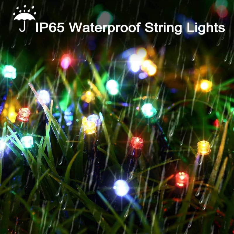 Solar Christmas Lights - LED Multicolor Outdoor Waterproof Lights with 8 Modes for Holiday Decorations