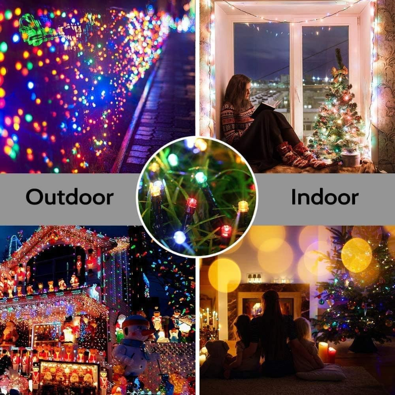 Solar Christmas Lights - LED Multicolor Outdoor Waterproof Lights with 8 Modes for Holiday Decorations