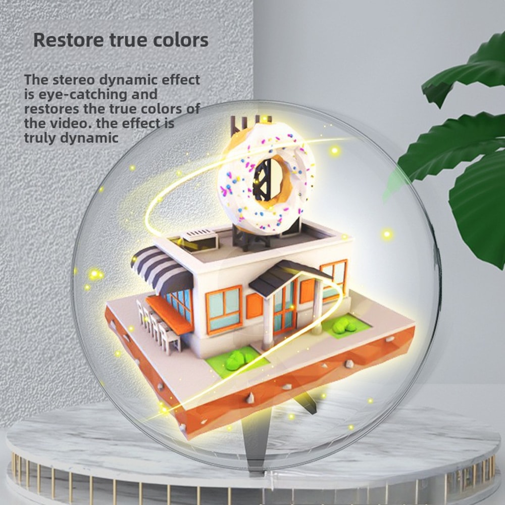 Holographic Projection Fan With WiFi Remote Control LED Neon Light Rotating Display For Advertisi 2