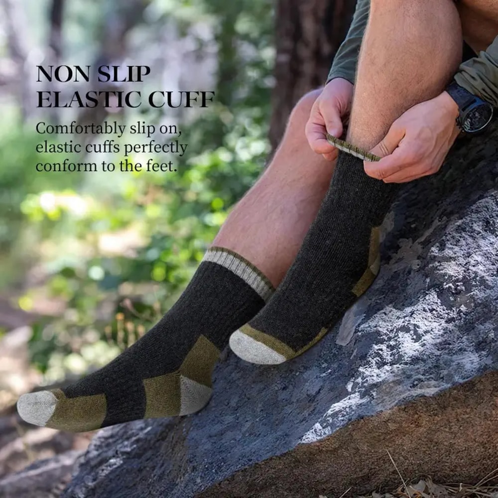 Winter Merino Wool Hiking Socks - Warm, Moisture-Wicking, Breathable & Durable Thermal Socks for Men and Women